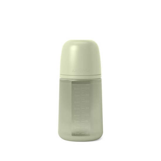 Suavinex Colour Essence 240 ml Silicone Feeding Bottle (Green)