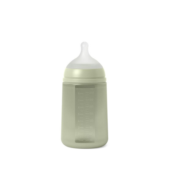 Suavinex Colour Essence 240 ml Silicone Feeding Bottle (Green)