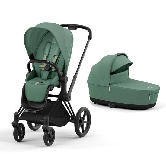 Stroller CYBEX PRIAM V4 3 IN 1 LEAF GREEN, MATT BLACK FRAME