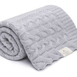 Merino vilnas pleds Grey Braided - Premium Collection Merino vilnas pleds Grey Braided - Premium Collection