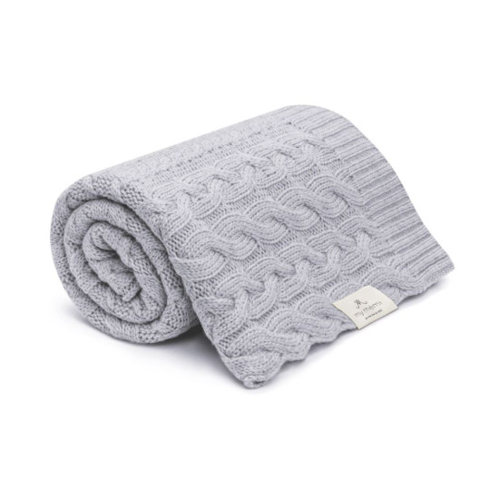 Merino vilnas pleds Grey Braided - Premium Collection