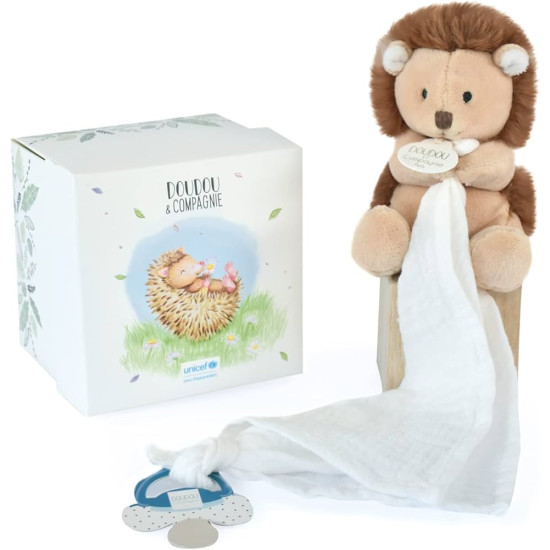 Doudou Плюшевая игрушка Ёж с зажимом для соски