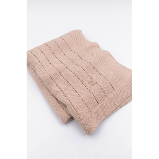 Bamboom плед knitted stripes - Pink 04
