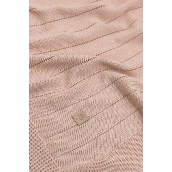 Bamboom плед knitted stripes - Pink 04