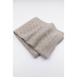 Bamboom blanket openwork Knitted - Camel 33
