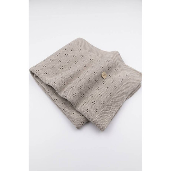 Bamboom pleds openwork Knitted - Camel 33