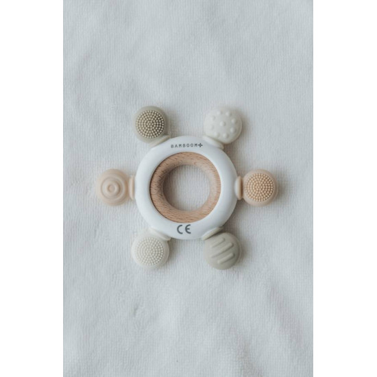 Грызунок из дерева и силикона Bamboom ring Rudder - CREAM 02