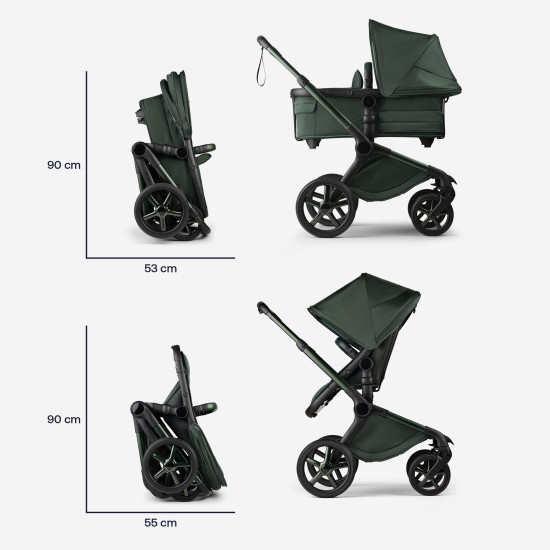 Bugaboo Fox 5 ratu komplekts Noir Limited Edition Midnight Green