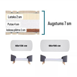 Mattress Fly coconut + foam + latex (7 cm) Mattress Fly coconut + foam + latex (7 cm)
