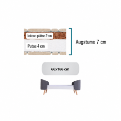 FLY Cot Mattress 66×166×7 cm — Coconut Coir & Foam