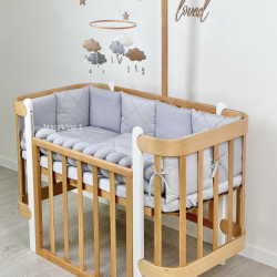 Satin bed linen set "Platinum" for Smart bed crib grey Satin bed linen set "Platinum" for Smart bed crib grey