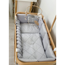 Satīna gultas veļas komplekts  "Platinum" Smart Bed gultiņai pelēks