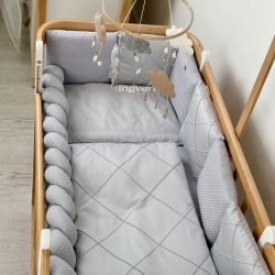 Satin bed linen set "Platinum" for Smart bed crib grey Satin bed linen set "Platinum" for Smart bed crib grey