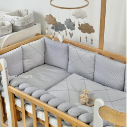 Satīna gultas veļas komplekts  "Platinum" Light Grey
