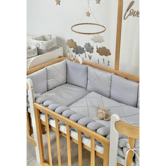 Satin bed linen set "Platinum" Light Grey