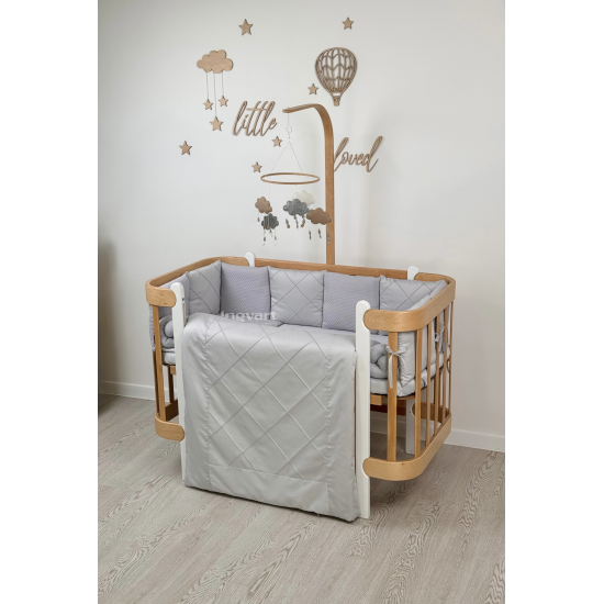 Satin bed linen set "Platinum" Light Grey