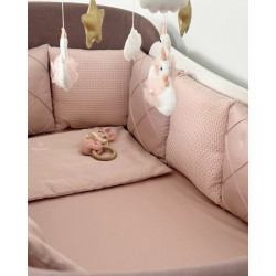 Satīna gultas veļas komplekts  "Platinum" Smart Bed gultiņai Dusty Rose