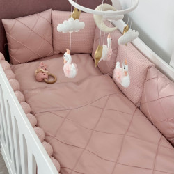 Satin bed linen set "Platinum" for Smart bed crib Dusty Rose Satin bed linen set "Platinum" for Smart bed crib Dusty Rose