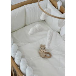 Satīna gultas veļas komplekts  "Platinum" Smart Bed gultiņai Milk