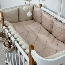 Satin bed linen set "Platinum" for Smart bed crib Beige