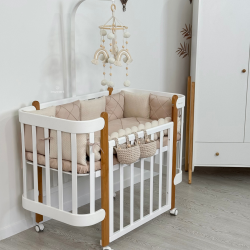 Satin bed linen set "Platinum" for Smart bed crib Beige