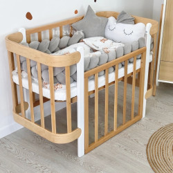 Ingvart bed bumper made of cotton velour - Velour Grey Nr63 Ingvart bed bumper made of cotton velour - Velour Grey Nr63