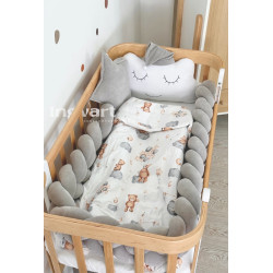 Бортик Ingvart для детской кровати из хлопкового велюра - Velour Grey Nr63 Бортик Ingvart для детской кровати из хлопкового велюра - Velour Grey Nr63