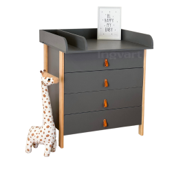 Ingvart Cabinet with Removable Changing Table Scandi Graphite+Natural Ingvart Cabinet with Removable Changing Table Scandi Graphite+Natural