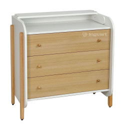 Ingvart Cabinet with Removable Changing Table Scandi White+Natural