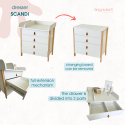 Ingvart Cabinet with Removable Changing Table Scandi White Ingvart Cabinet with Removable Changing Table Scandi White