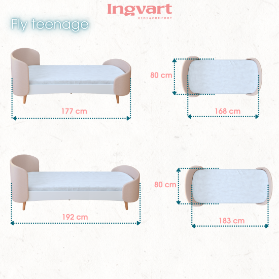Ovāla bērnu gultiņa Transformers Fly Bed (Roza krāsā)+matracis dāvana