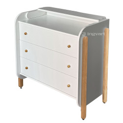 Ingvart Cabinet with Removable Changing Table Scandi White+Natural Ingvart Cabinet with Removable Changing Table Scandi White+Natural