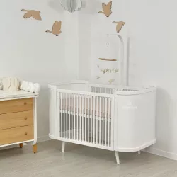 Boho Slim convertible cot with movable wall White Boho Slim convertible cot with movable wall White