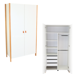 Two-door wardrobe Ingvart Scandi White/Grey Two-door wardrobe Ingvart Scandi White/Grey