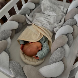 Ingvart bed bumper made of cotton velour - Velour White/Grey Ingvart bed bumper made of cotton velour - Velour White/Grey