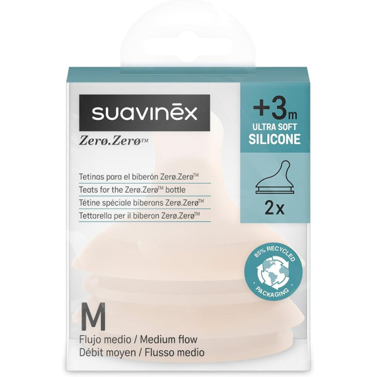 Uzgalu komplekts uz pudelītem ZERO.ZERO Suavinex 180ml +3M Fair Medium Flow
