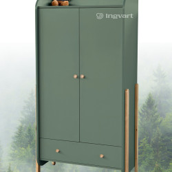 Divdurvju Skapis Ingvart Nika Forest Green/Natural