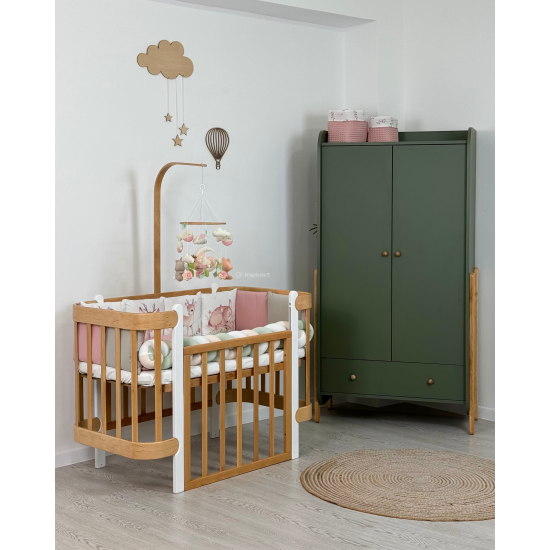 Divdurvju Skapis Ingvart Nika Forest Green/Natural