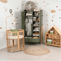 Two-door wardrobe Ingvart Nika Forest Green/Natural Two-door wardrobe Ingvart Nika Forest Green/Natural