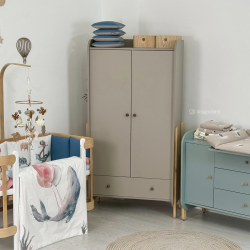 Two-door wardrobe Ingvart Nika Cappuccino/Natural Two-door wardrobe Ingvart Nika Cappuccino/Natural