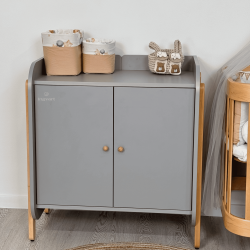 Ingvart Cabinet with Removable Changing Table Scandi Grey+Natural