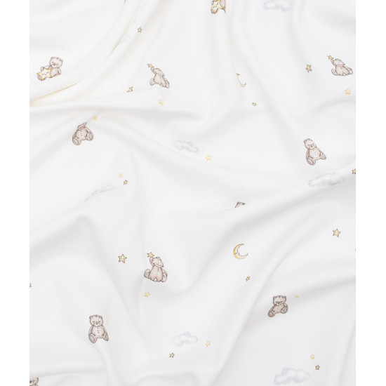 Lively Pleds Teddy Dreams Blanket White