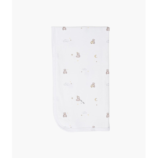 Lively Pleds Teddy Dreams Blanket White