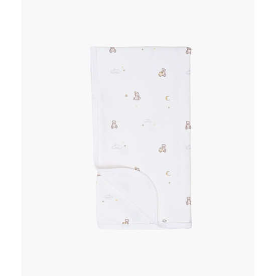 Lively Pleds Teddy Dreams Blanket White