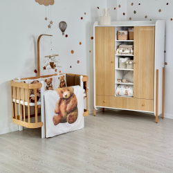 Trīsdurvju skapis Ingvart Nika Natural/White