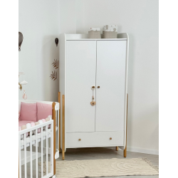 Divdurvju Skapis Ingvart Nika White/Natural Divdurvju Skapis Ingvart Nika White/Natural