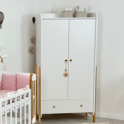 Two-door wardrobe Ingvart Nika White/Natural Two-door wardrobe Ingvart Nika White/Natural