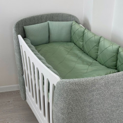 Satin bed linen set "Platinum" for Smart bed crib Sage Satin bed linen set "Platinum" for Smart bed crib Sage