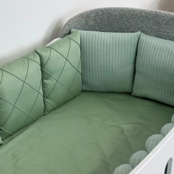 Satin bed linen set "Platinum" for Smart bed crib Sage Satin bed linen set "Platinum" for Smart bed crib Sage