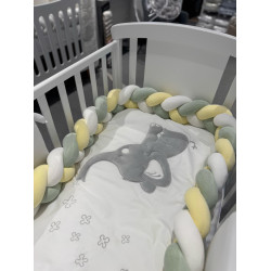 Бортик Ingvart для детской кровати из хлопкового велюра - Velour White/Green/Yellow Nr1/42/61 Бортик Ingvart для детской кровати из хлопкового велюра - Velour White/Green/Yellow Nr1/42/61